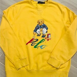 Ralph Lauren Yellow Crewneck with Polo Bear Graphic